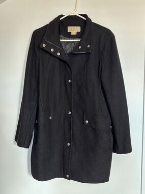 Wool Blend Black Long Coat - Women